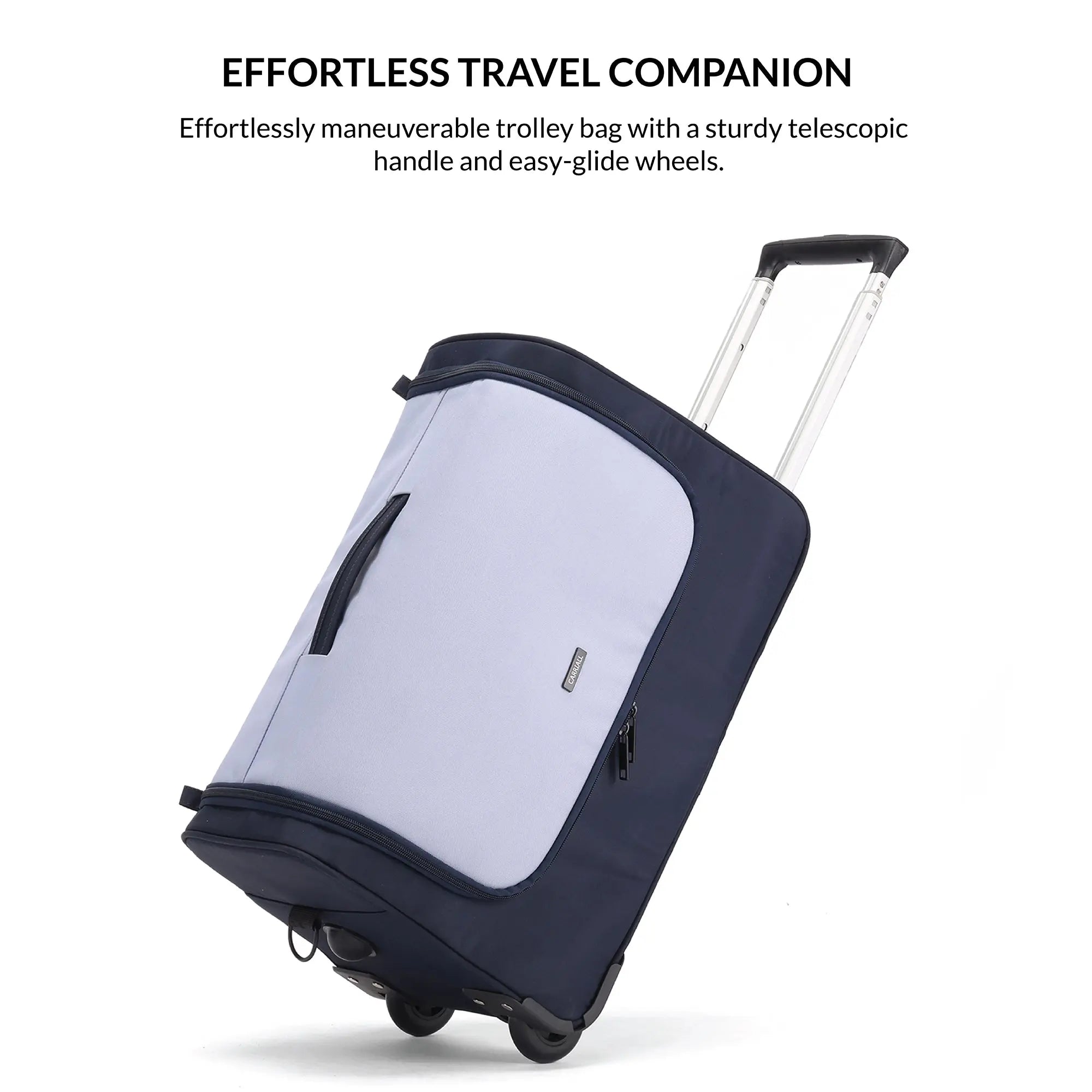 CITY rolling duffle luggage with smooth mobility and premium metal accessories
