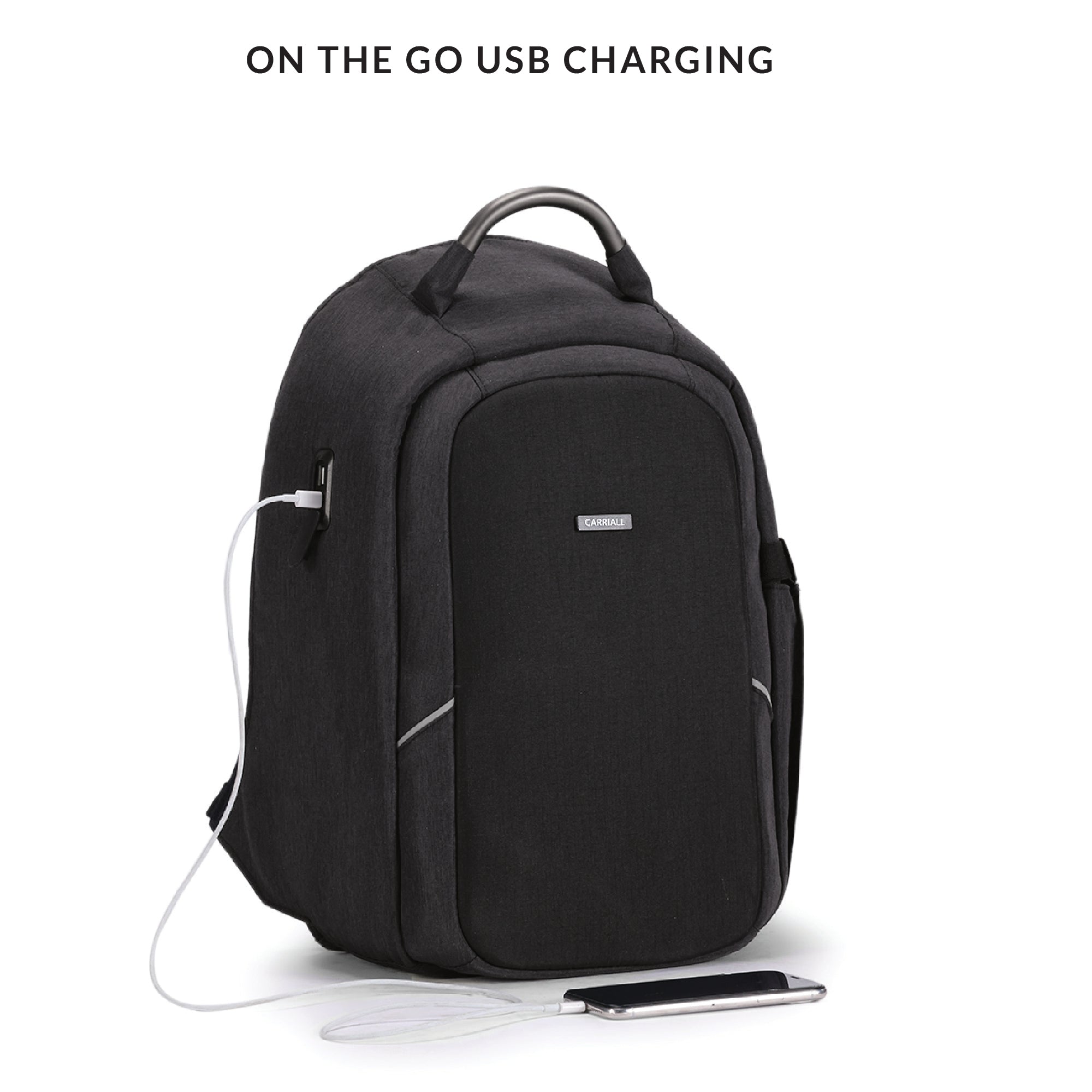 Spacious business travel backpack with organized storage and padded straps