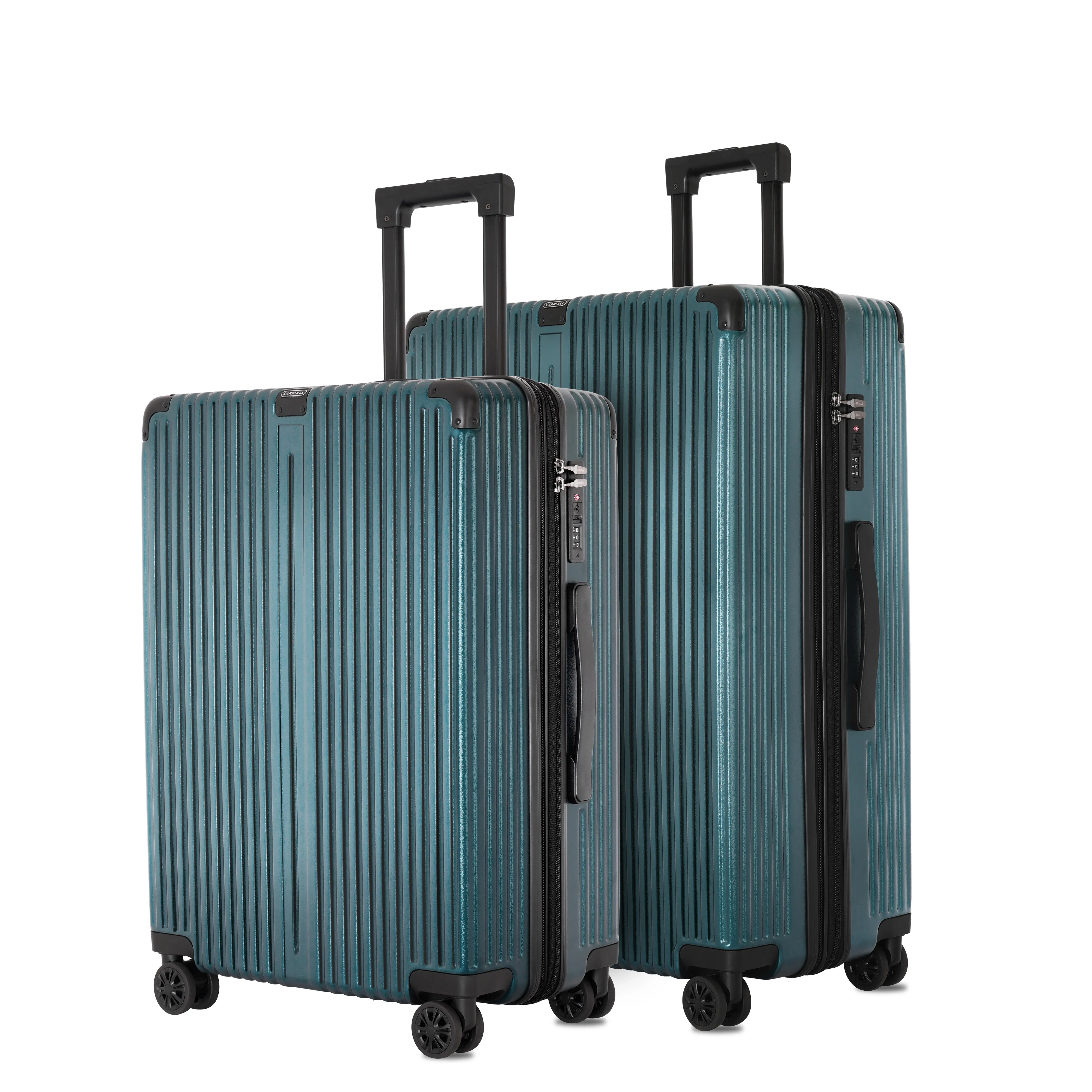 Meta Luggage Set of 2, dark teal travel cases with expandable storage capacity by Carriall