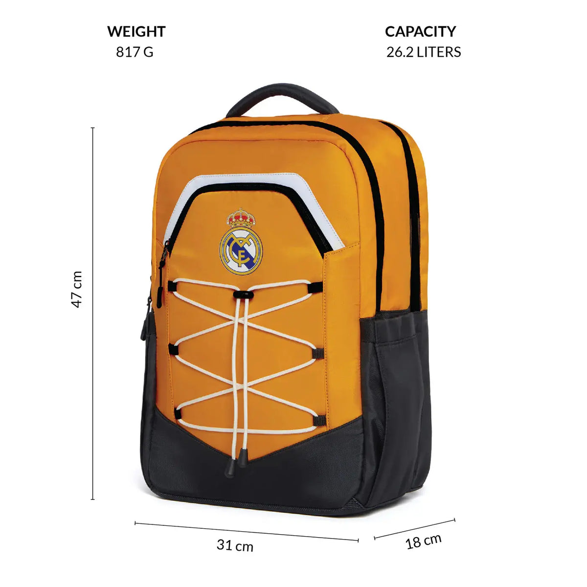 Stylish Real Madrid backpack for students, commuters and travelers