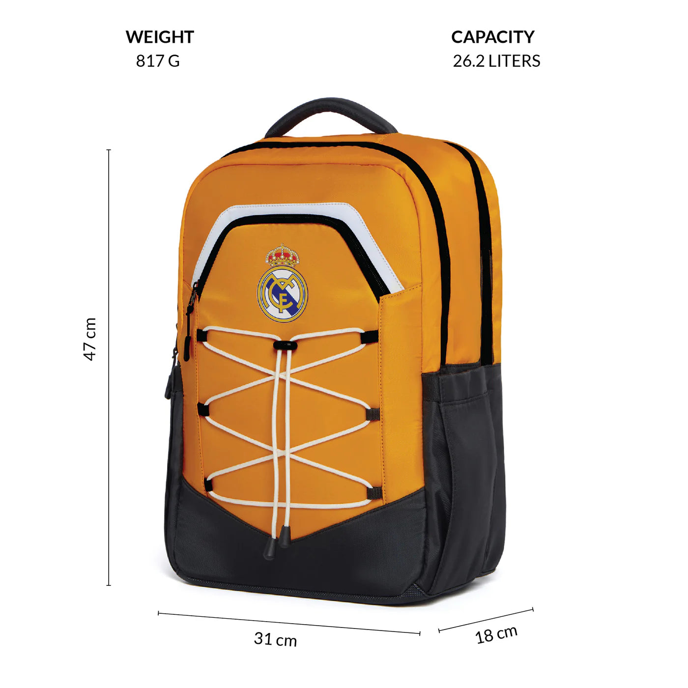 Stylish Real Madrid backpack for students, commuters and travelers
