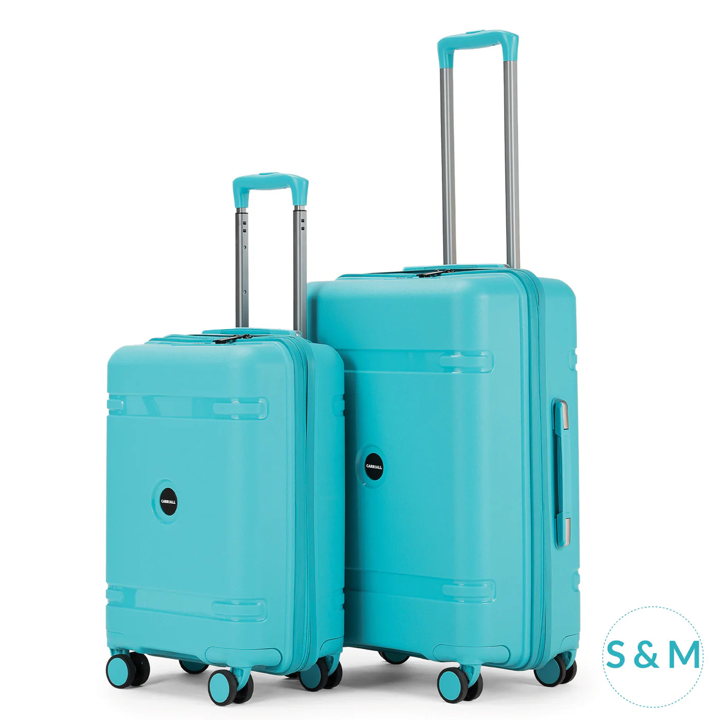Drift Luggage Set of 2, blue trolley suitcase combo with charging port by Carriall