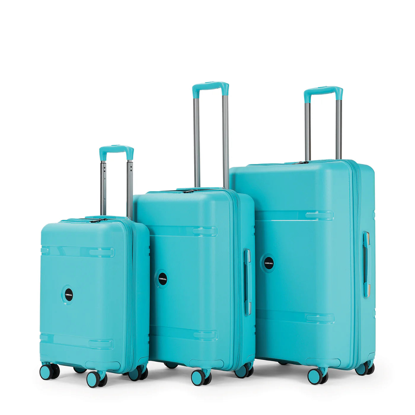 Drift Luggage Collection, blue flight luggage set with USB charging port by Carriall