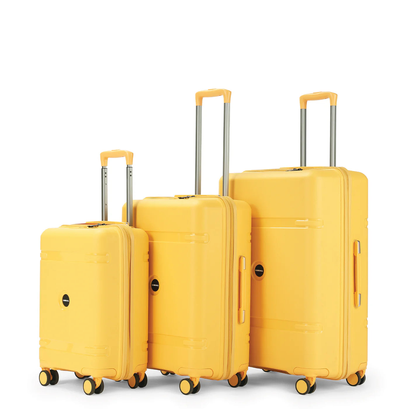 Drift Luggage Collection, yellow travel suitcase set with telescopic handle by Carriall