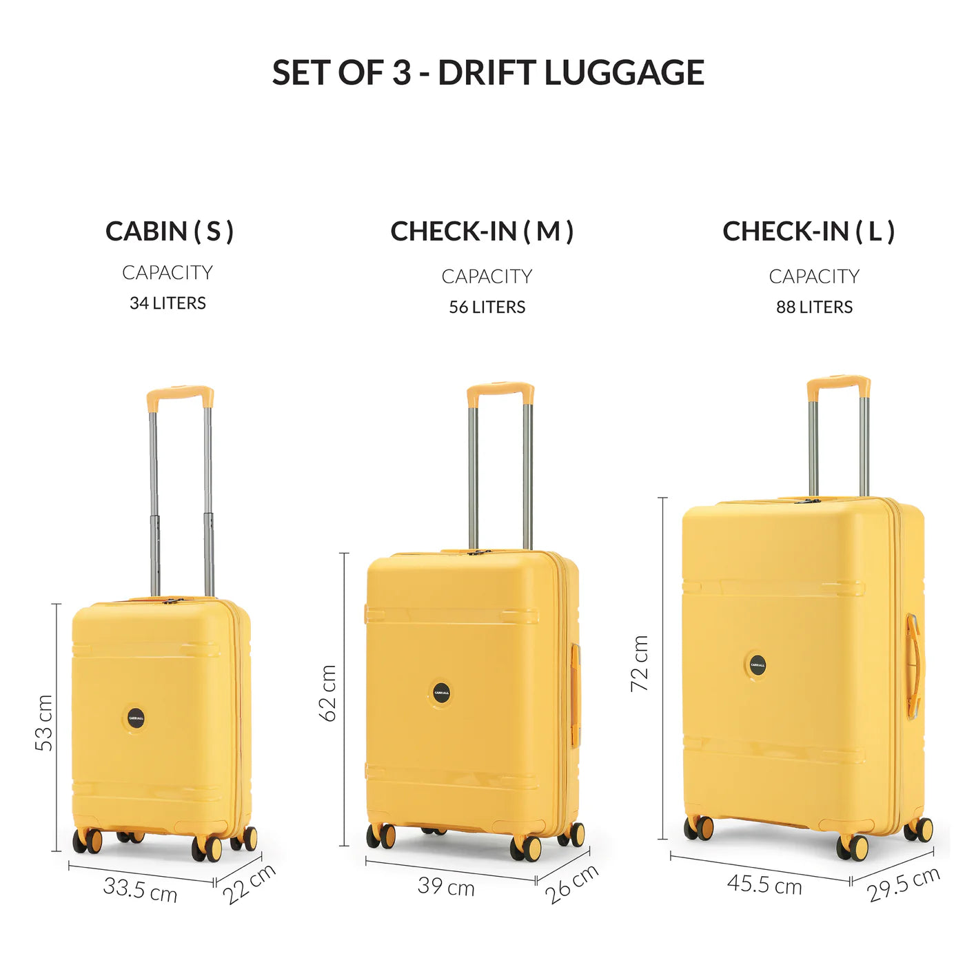Drift Luggage Set Of 3 - S+M+L