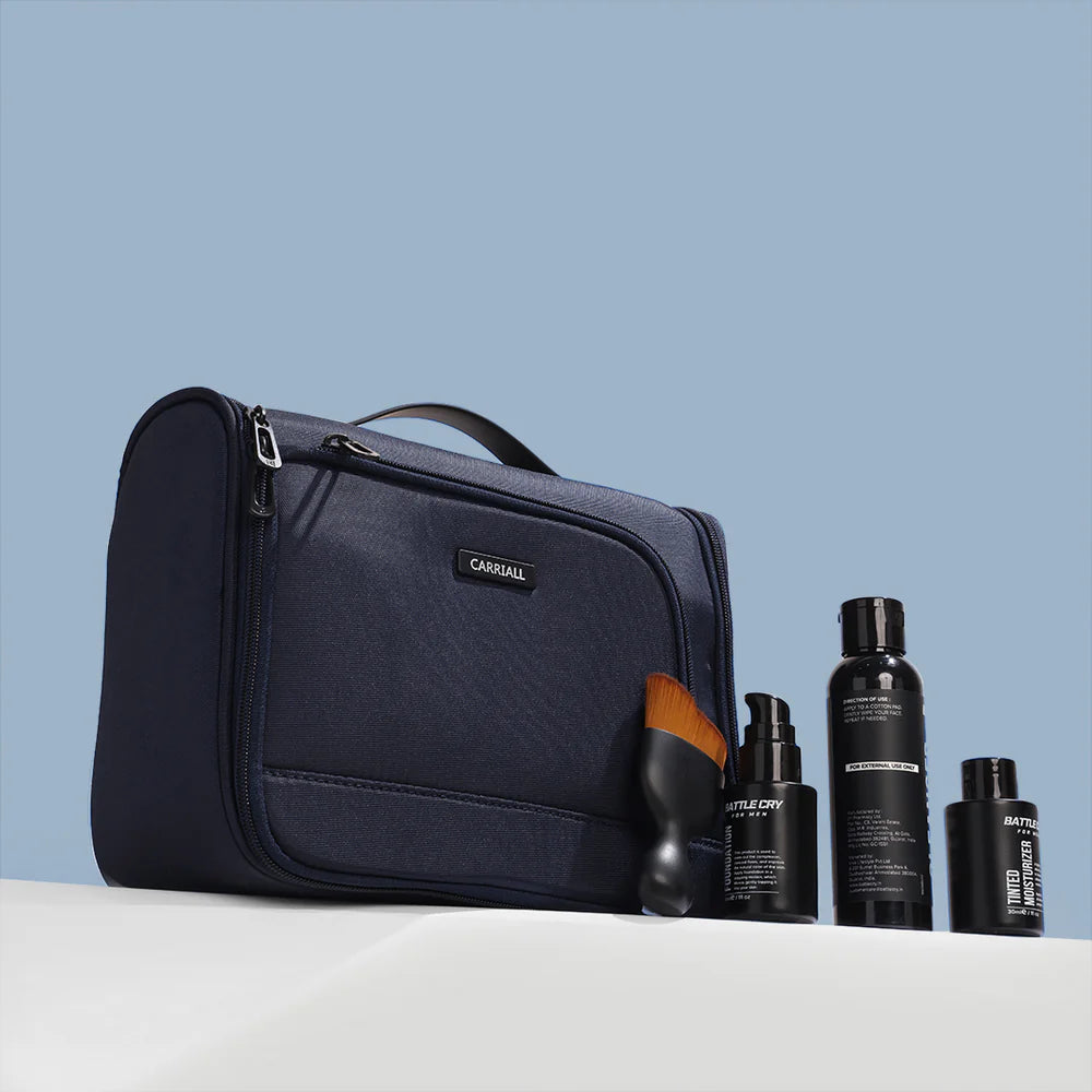 Prepp Kit Toiletry Bag, dark teal unisex grooming pouch with wipe-clean surface by Carriall
