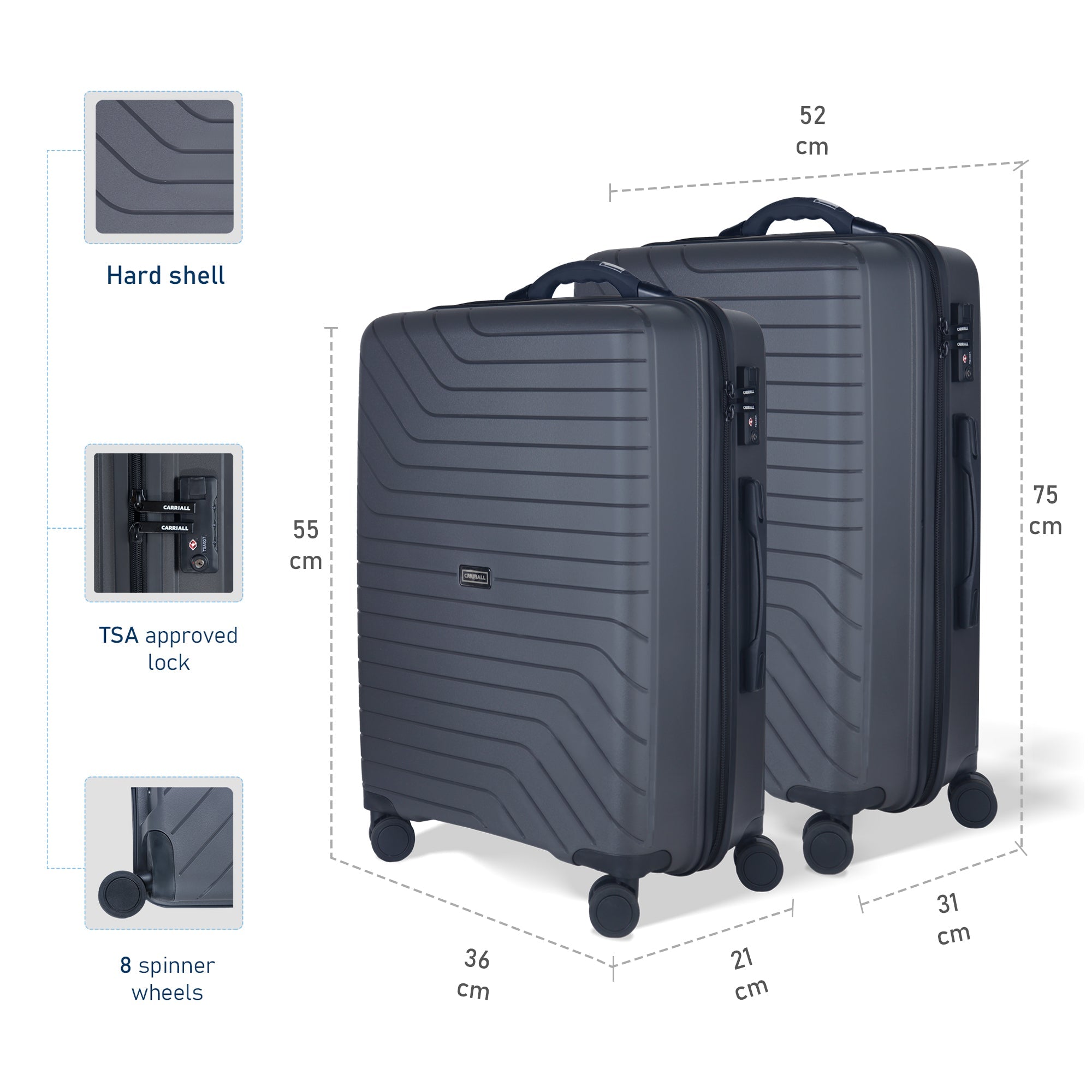 GROOVE SMART LUGGAGE SET OF 2 - S+L