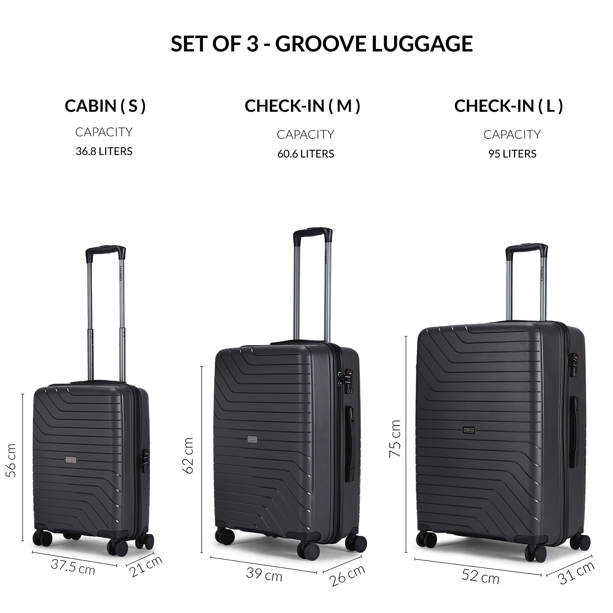 Groove Luggage set of 3