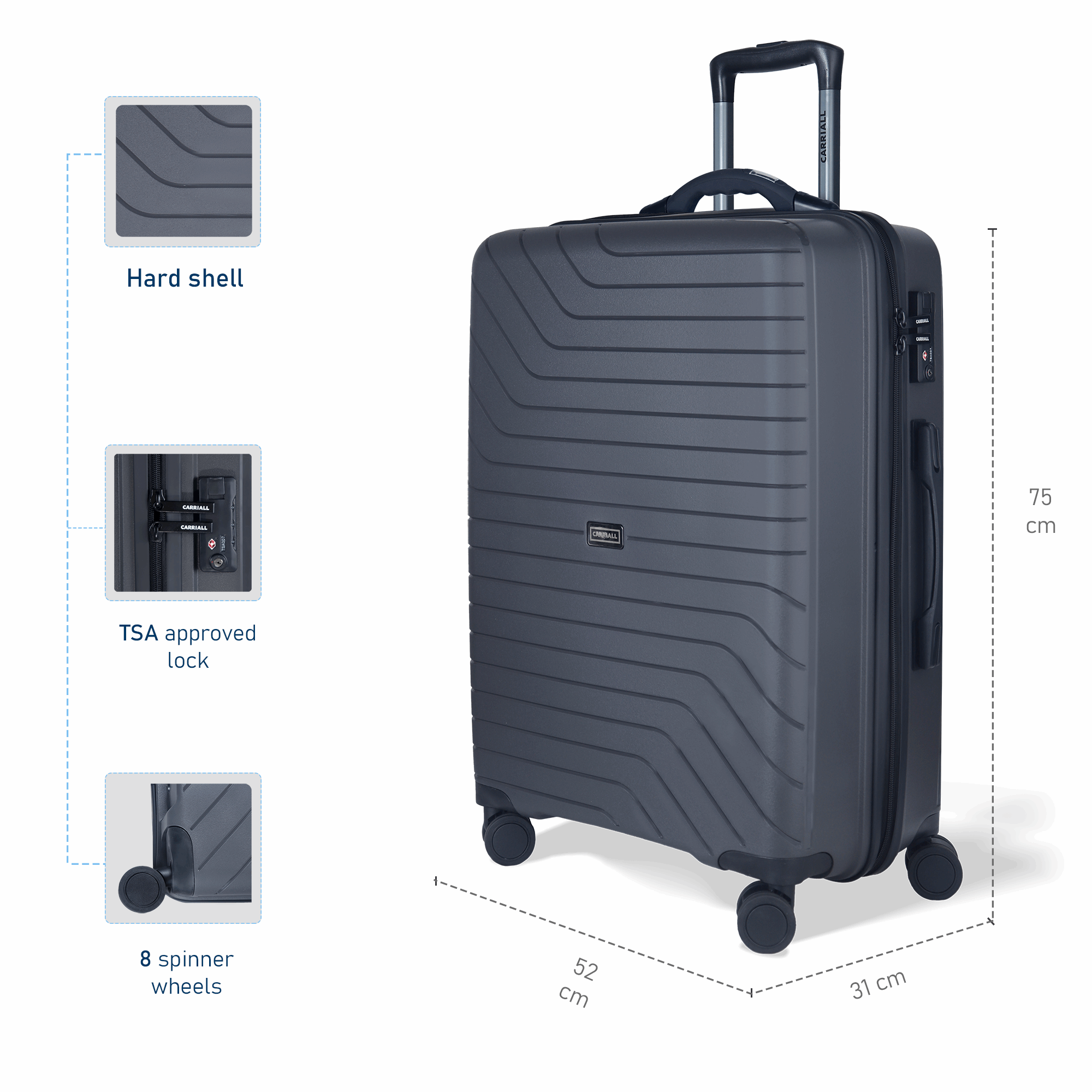 Luggage with built in lock sales