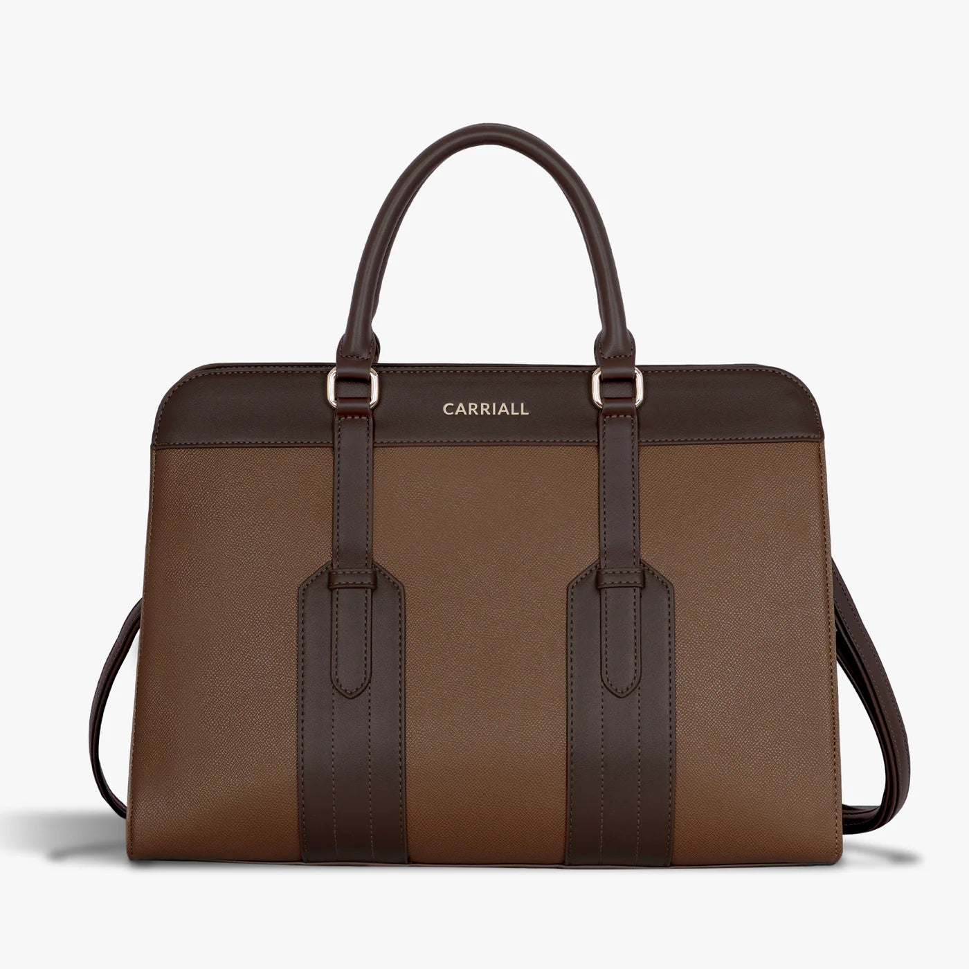 chic caramel brown crossbody tote for smart-casual outfits