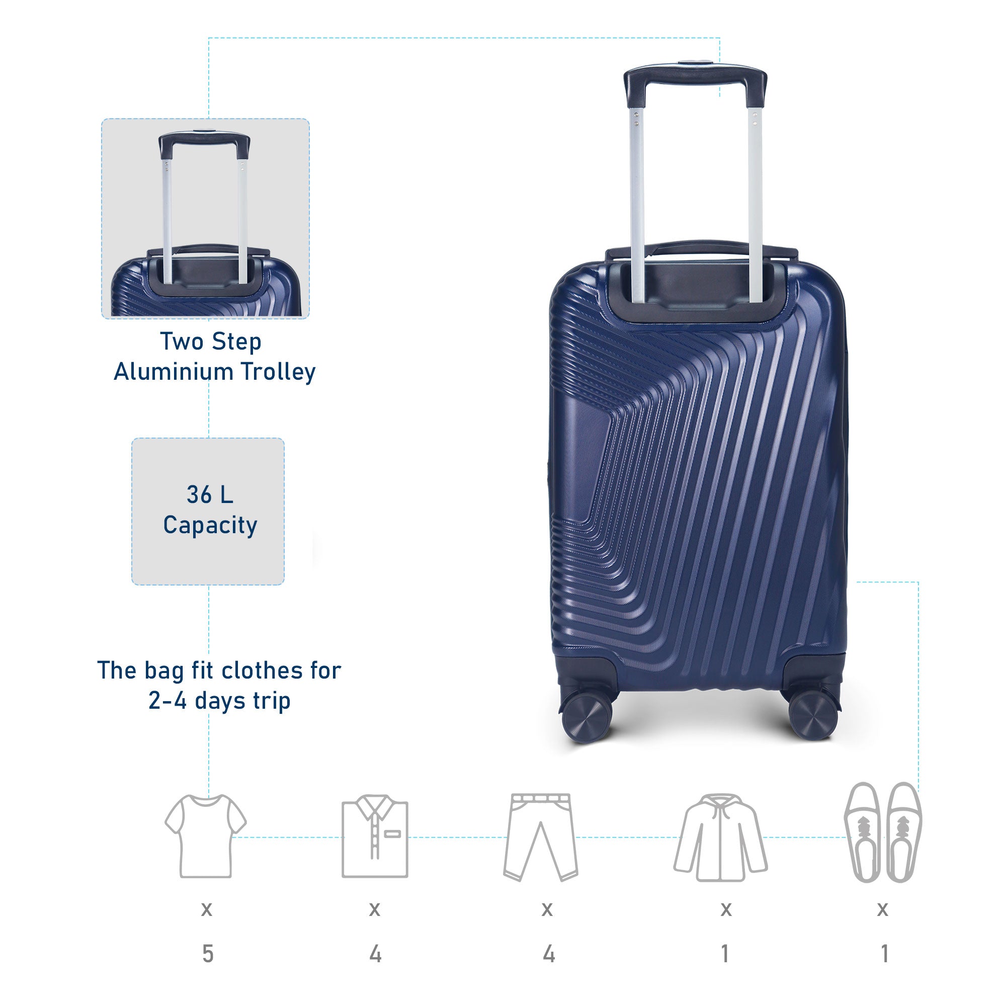 Aluminium trolley shop bag