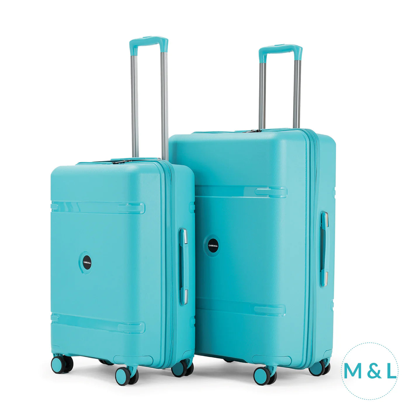Drift Luggage Set of 2, blue hardcase trolley bags for international travel by Carriall