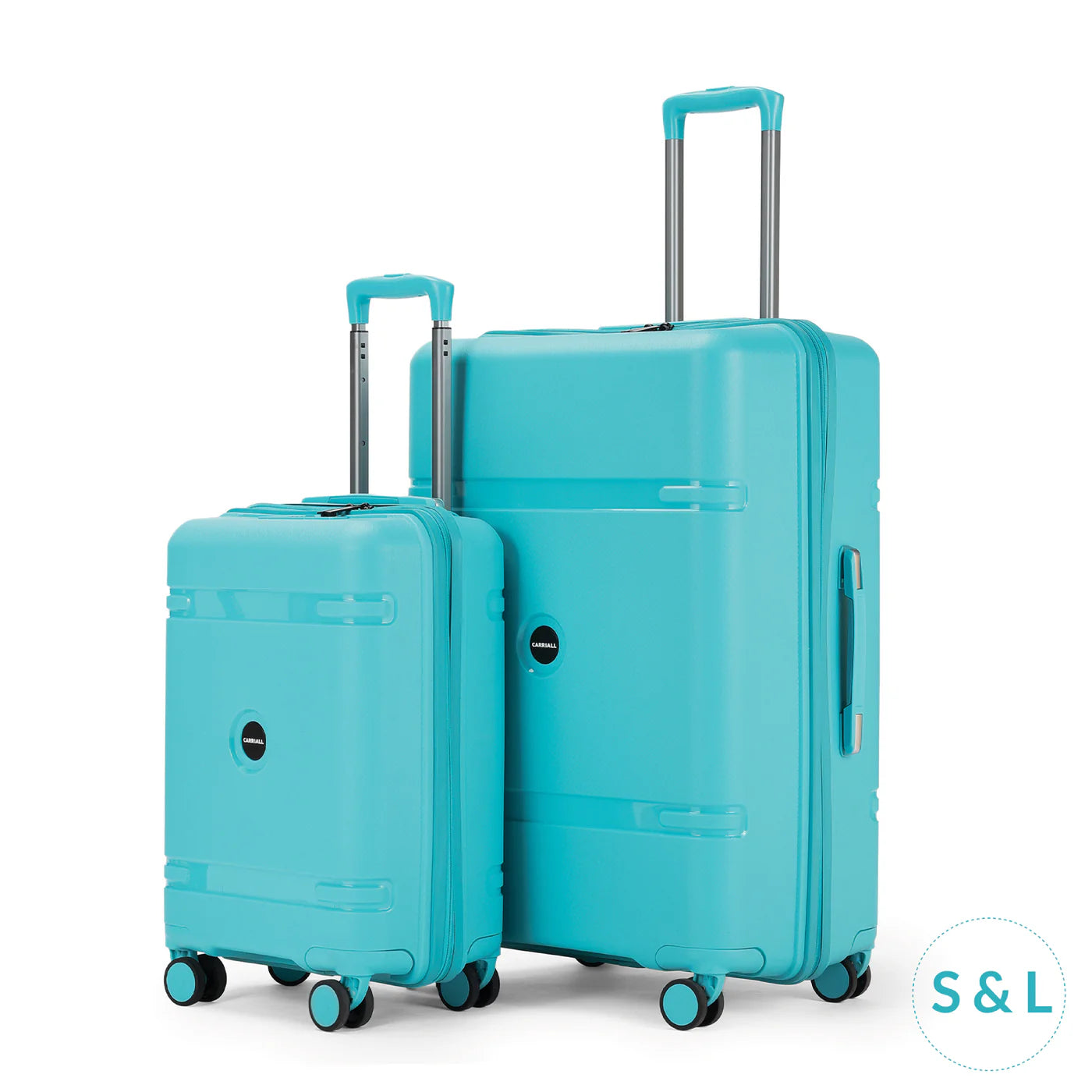 Drift Luggage Set of 2, yellow flight luggage pair with secure TSA-approved lock by Carriall