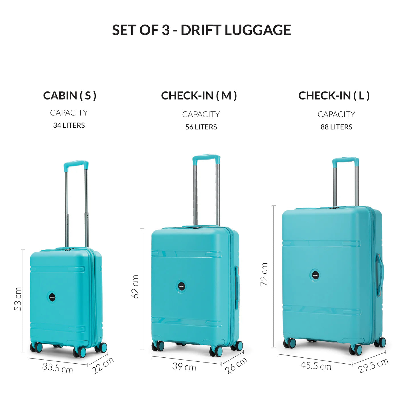 Drift Luggage Set Of 3 - S+M+L