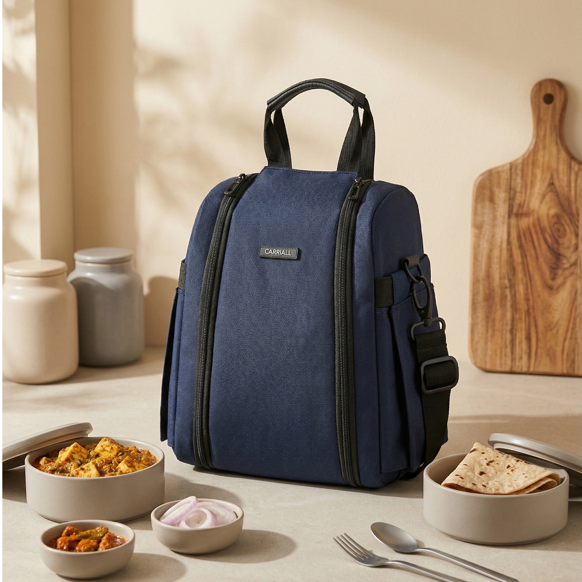 Lunch Bag, picnic meal carrier with spacious interior