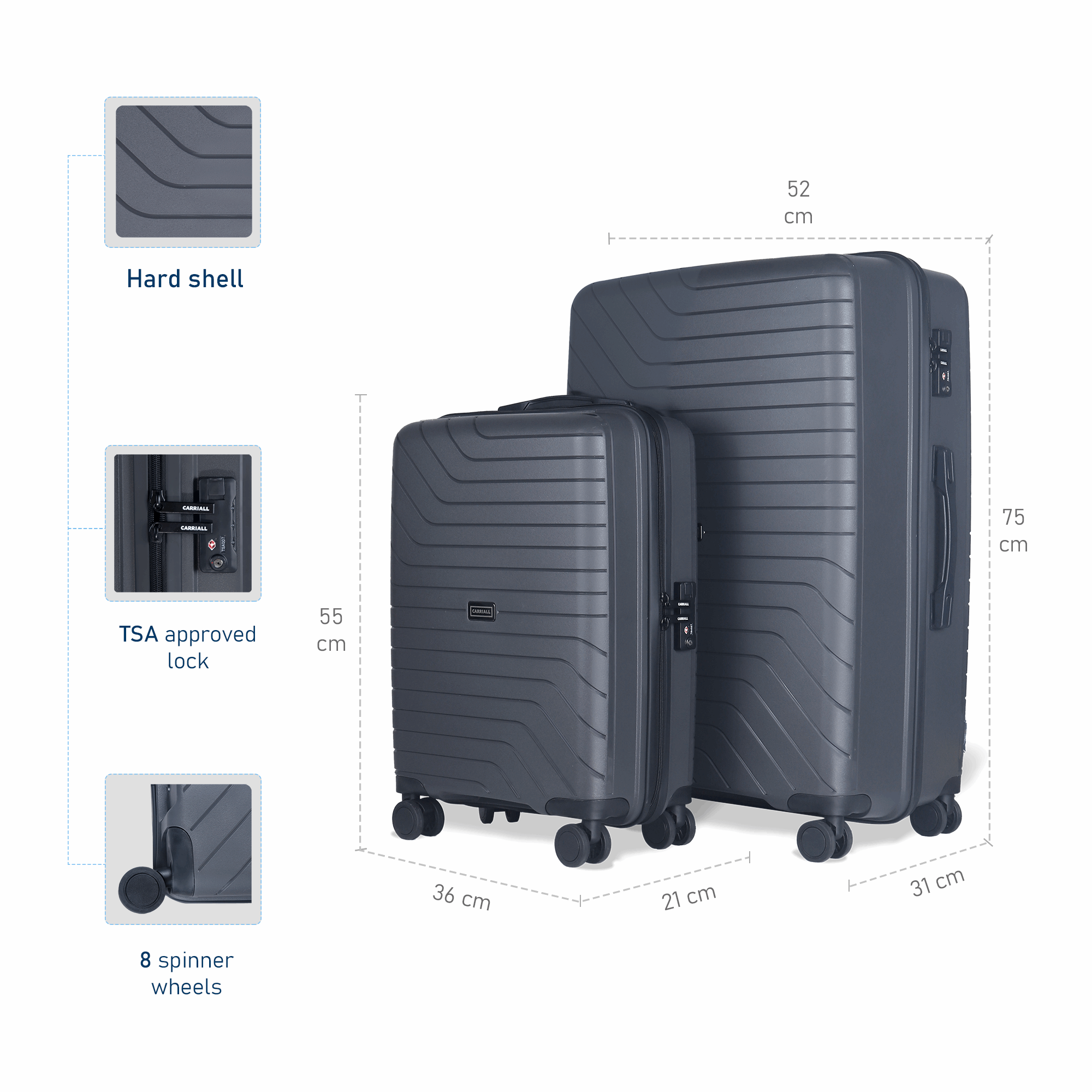 Groove Luggage set of 2